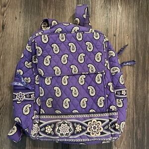 Purple and white paisley Vera Bradley simply violet quilted backpack